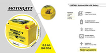 Batterie moto Motobatt AGM 10,5 Ah 12 V MBTX9U. Blackpines.fr