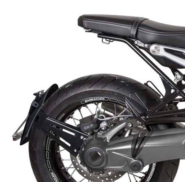 Support de plaque noir Side Classic Barracuda pour BMW R nineT. Blackpines.fr