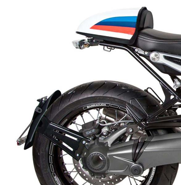 Support de plaque noir Side Classic Barracuda pour BMW R nineT. Blackpines.fr