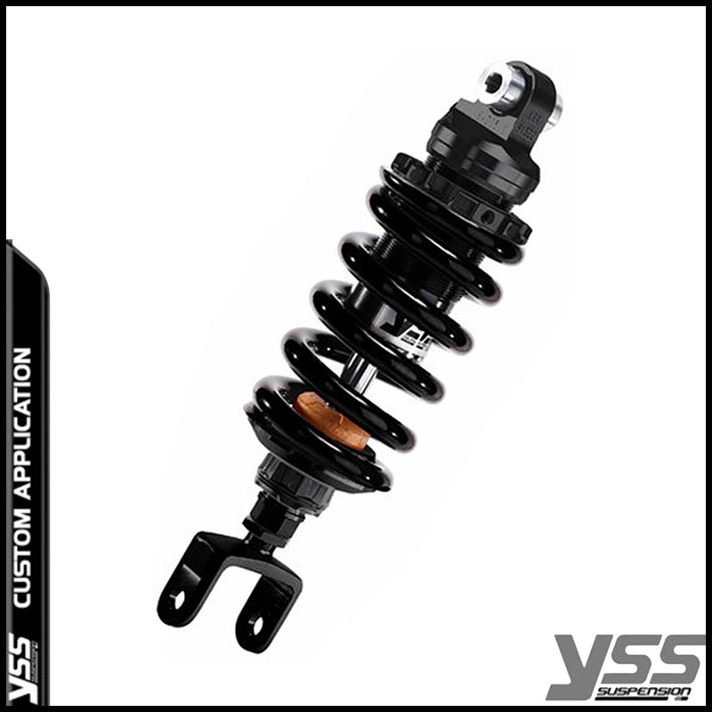 Amortisseur moto YSS MZ456-290TRL full black pour Honda CX500 et 650. Blackpines.fr