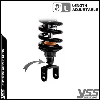 Amortisseur moto YSS MZ456-290TRL full black pour Honda CX500 et 650. Blackpines.fr