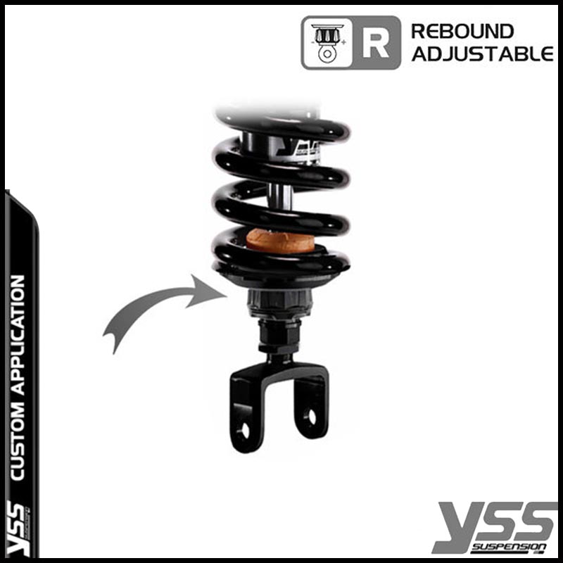 Amortisseur moto YSS MZ456-290TRL full black pour Honda CX500 et 650. Blackpines.fr