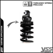 Amortisseur moto YSS MZ456-290TRL full black pour Honda CX500 et 650. Blackpines.fr