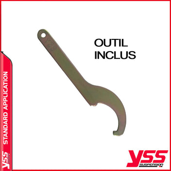 Amortisseurs moto YSS RD222-320P-12-18 pour Bonneville 800 America. Blackpines.fr
