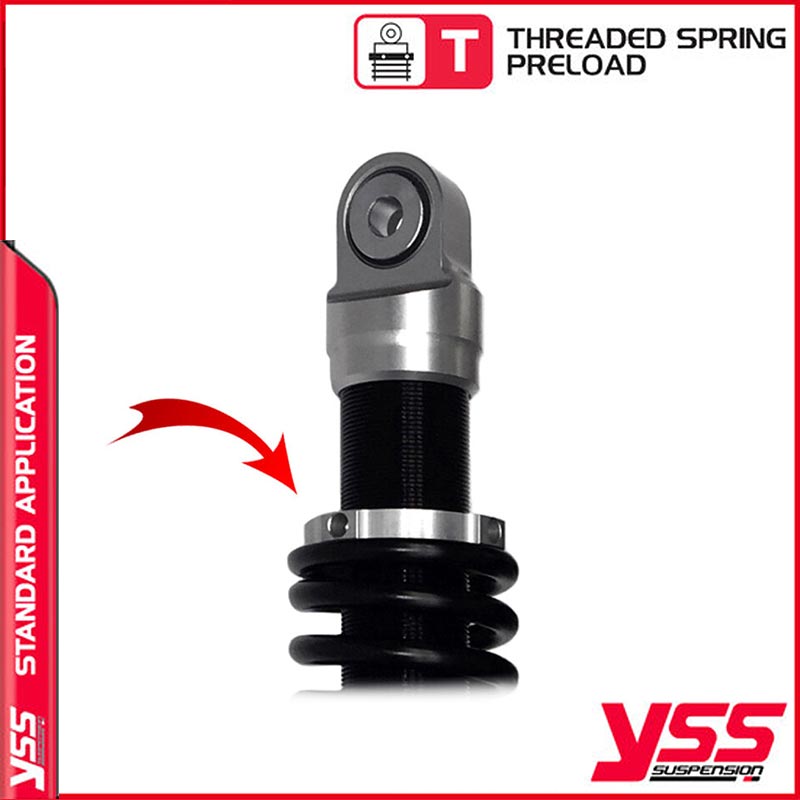 Amortisseurs moto YSS RD222-330P-03-18  pour Triumph Bonneville 650 T120R. Blackpines.fr