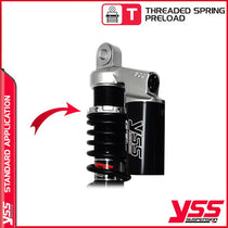 Amortisseurs moto YSS RG MO 362 TRCL ALU pour Triumph 900SE (EFI). Blackpines.fr