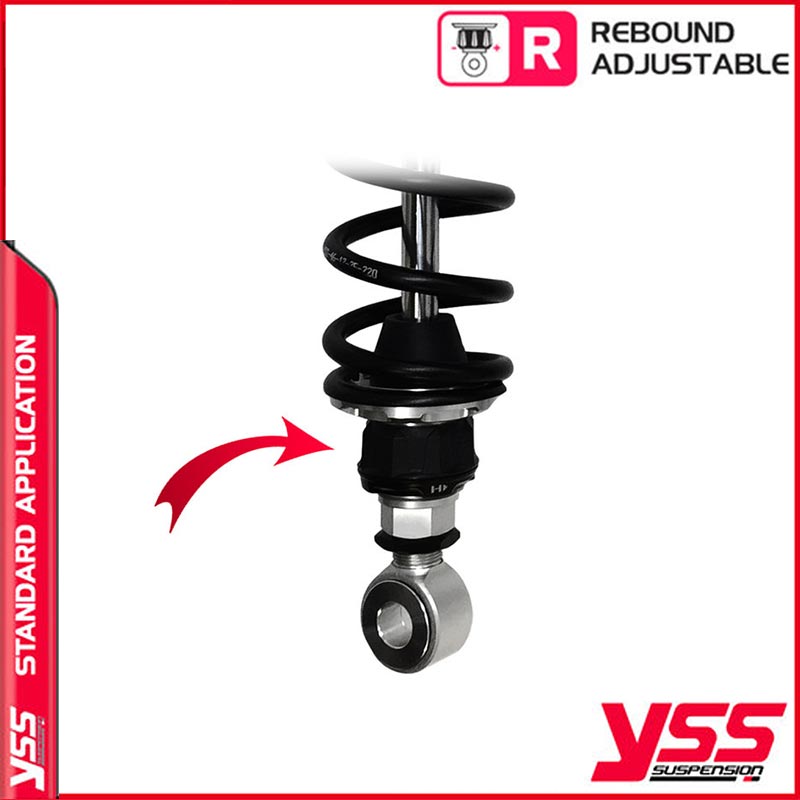 Amortisseurs moto YSS RG MO 362 TRCL ALU pour Triumph 900SE (EFI). Blackpines.fr