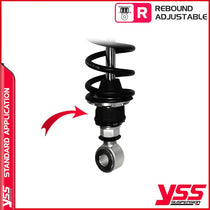 Amortisseurs moto YSS RG-MO-362-TRCL-BLK pour Bonneville T100. Blackpines.fr