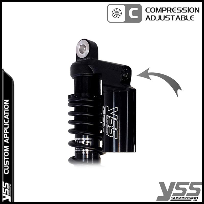 Amortisseurs YSS RG362-315TRCL-05-BLK pour Royal Enfield Bullet et Classic. Blackpines.fr
