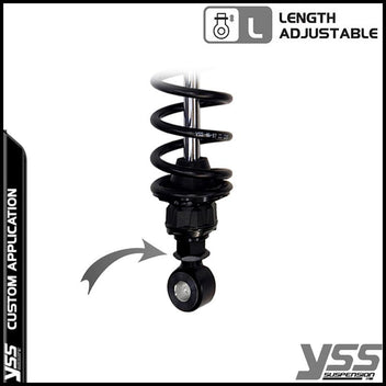 Amortisseurs YSS RG362-315TRCL-05-BLK pour Royal Enfield Bullet et Classic. Blackpines.fr