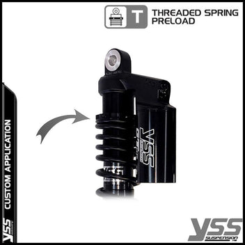 Amortisseurs YSS RG362-315TRCL-05-BLK pour Royal Enfield Bullet et Classic. Blackpines.fr