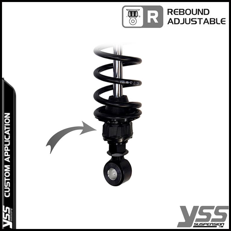 Amortisseurs YSS RG362-315TRCL-05-BLK pour Royal Enfield Bullet et Classic. Blackpines.fr