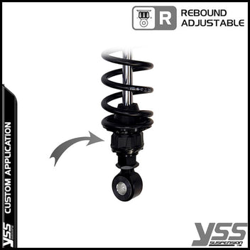 Amortisseurs YSS RG362-315TRCL-05-BLK pour Royal Enfield Bullet et Classic. Blackpines.fr