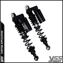 Amortisseurs YSS RG362-315TRCL-05-BLK pour Royal Enfield Bullet et Classic. Blackpines.fr