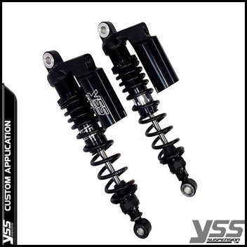 Amortisseurs YSS RG362-315TRCL-05-BLK pour Royal Enfield Bullet et Classic. Blackpines.fr