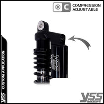 Amortisseurs moto YSS RG362 320TRCL 12 BLK Triumph Bonneville 800 America. Blackpines.fr