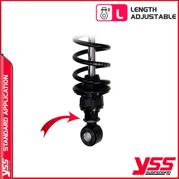 Amortisseurs moto YSS RG362-340TRCL-52-B pour Triumph T100. Blackpines.fr