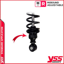 Amortisseurs moto YSS RG362-340TRCL-52-B pour Triumph T100. Blackpines.fr