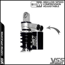 Amortisseurs moto YSS RG362-340TRWL-52-ALU pour Bonneville T100. Blackpines.fr