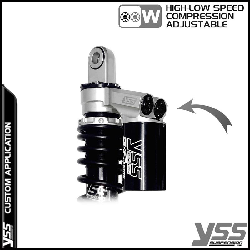 Amortisseurs moto YSS RG362-340TRWL-52-ALU pour Bonneville T100. Blackpines.fr