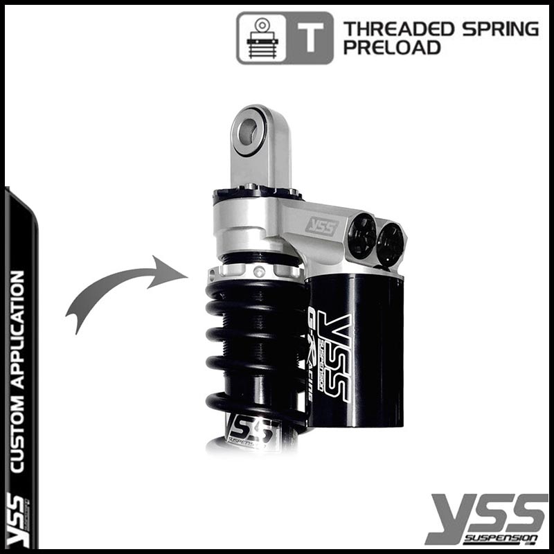Amortisseurs moto YSS RG362-340TRWL-52-ALU pour Bonneville T100. Blackpines.fr