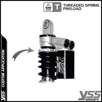 Amortisseurs moto YSS RG362-340TRWL-52-ALU pour Bonneville T100. Blackpines.fr