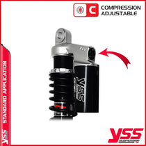 Amortisseurs moto YSS RG362 360TRCL 22 888 pour Thruxton 790/900. Blackpines.fr