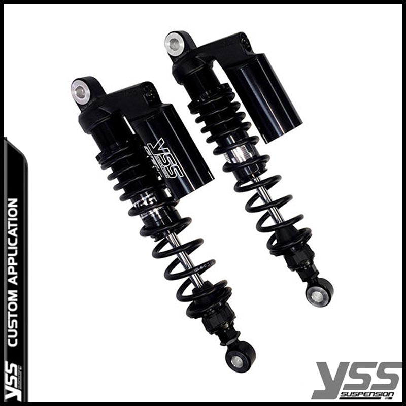 Amortisseurs YSS RG362-360TRCL-49-BLK pour Royal Enfield Continental. Blackpines.fr