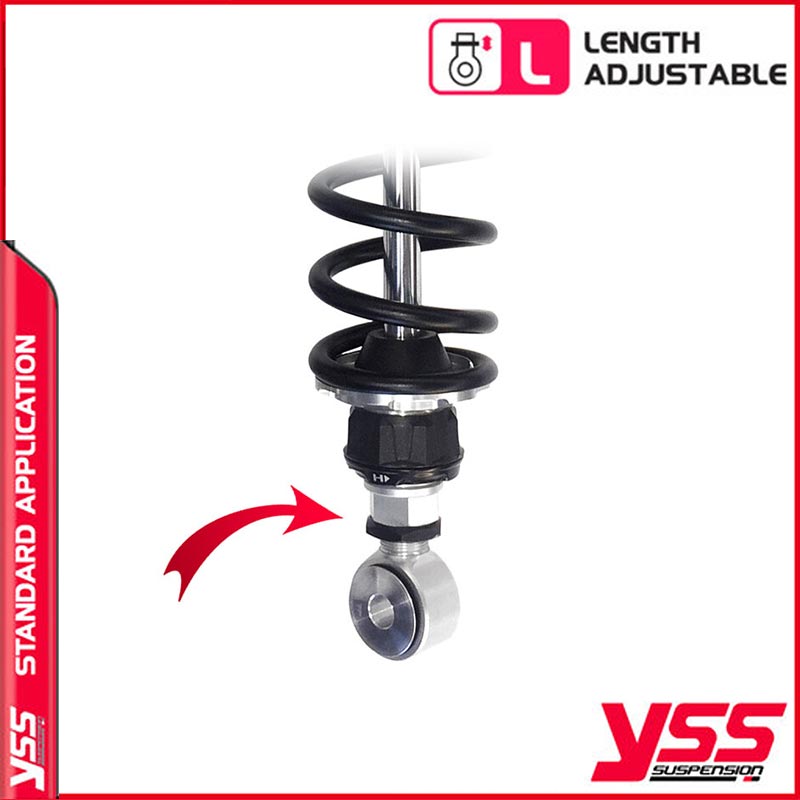 Amortisseurs moto YSS RZ362-300TRL-08-88 pour Triumph Bonneville T140. Blackpines.fr