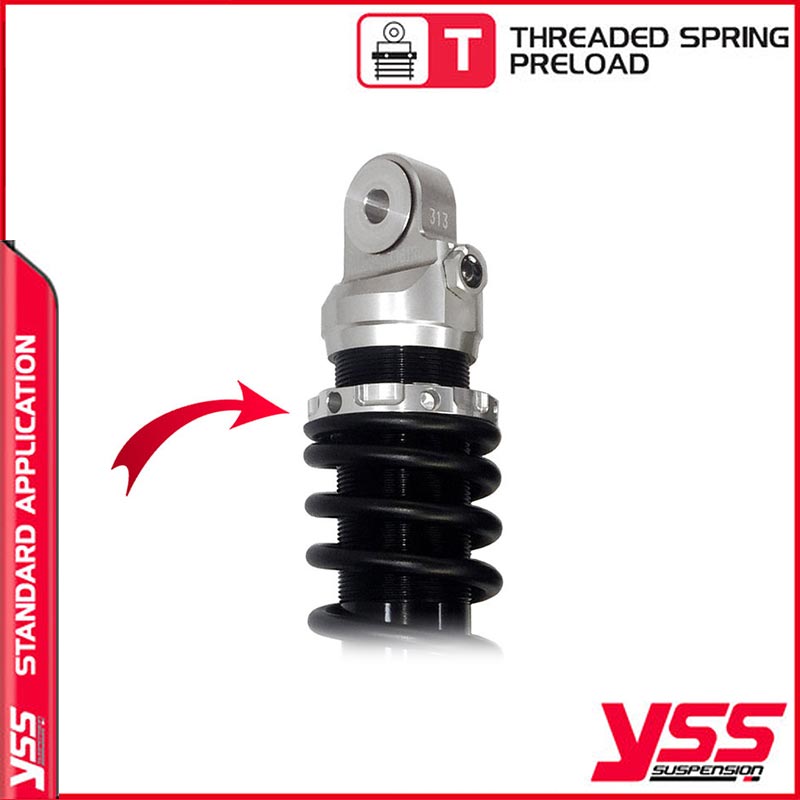 Amortisseurs YSS RZ362-315TRL-05S-88  pour Royal Enfield Bullet et Classic. Blackpines.fr