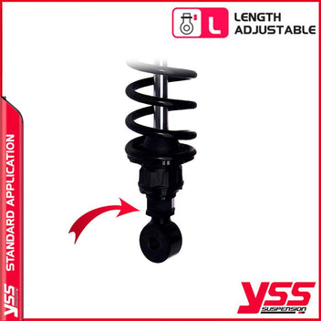 Amortisseurs moto YSS RZ362 350TRJ 52B pour Triumph 900 T100. Blackpines.fr