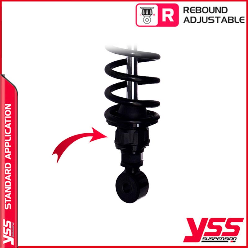 Amortisseurs moto YSS RZ362 350TRJ 52B pour Triumph 900 T100. Blackpines.fr