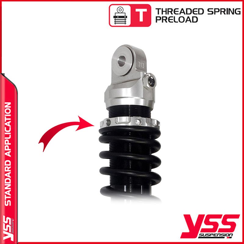 Amortisseurs moto YSS RZ362-360TRL-49S-88 pour Royal Enfield Continental. Blackpines.fr