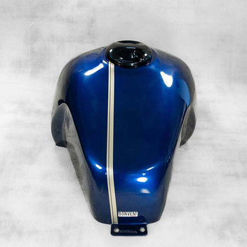 Cache reservoir moto bleu nuit pour Interceptor. Blackpines.fr