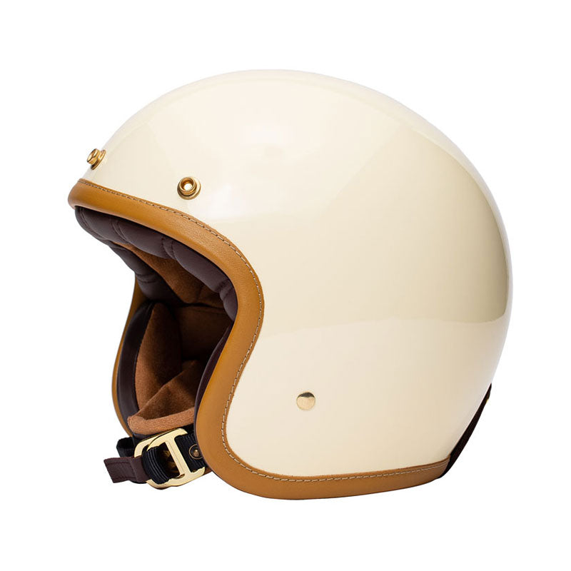 Casque jet Vintage The Classic Marko couleur creme. Blackpines.fr
