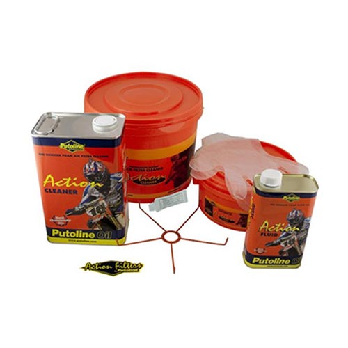 Kit complet Putoline pour nettoyer et entretenir filtres a air en mousse de motos. Blackpines.fr