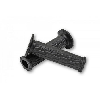 Paire de poignees moto noires DAYTONA D-AMI 22 mm. Blackpines.fr 