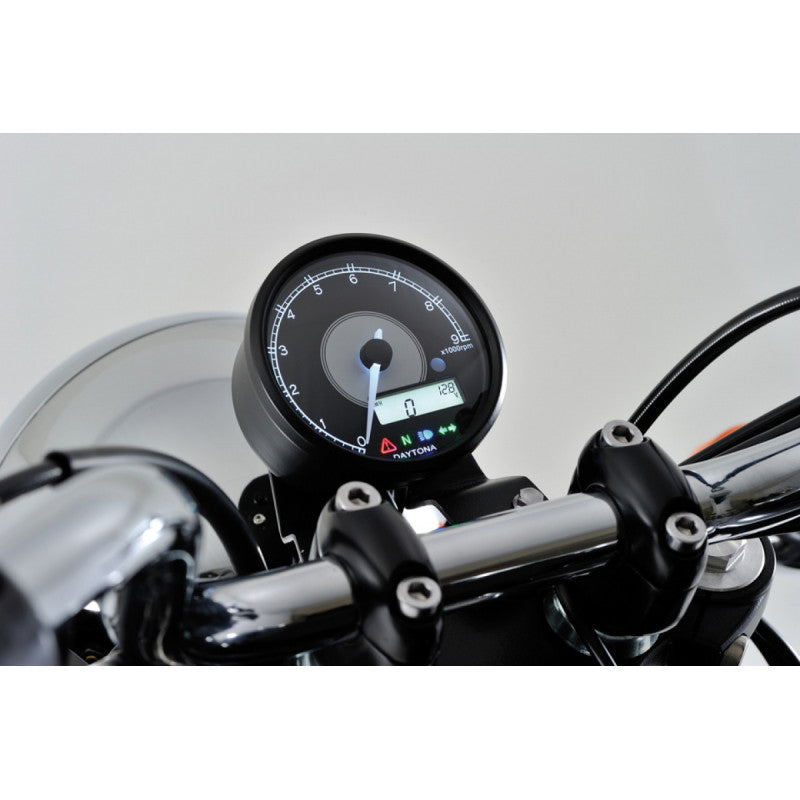 Compte-tours moto aiguille et compteur vitesse numerique DAYTONA. Blackpines.fr