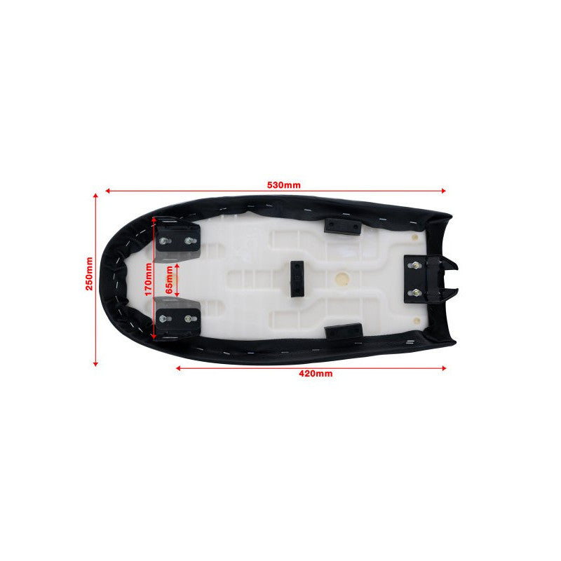Selle scrambler noire Barracuda  Europacc selle moto blackpines.fr