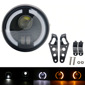 Phare optique led moto avec clignotants  blackpines.fr  blackpines.fr