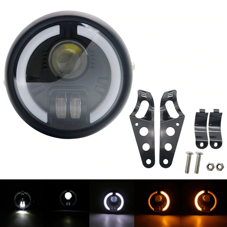 Phare optique led moto avec clignotants  blackpines.fr  blackpines.fr