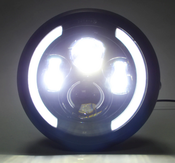 Phare avant moto optique LED avec feu diurne  blackpines.fr  blackpines.fr