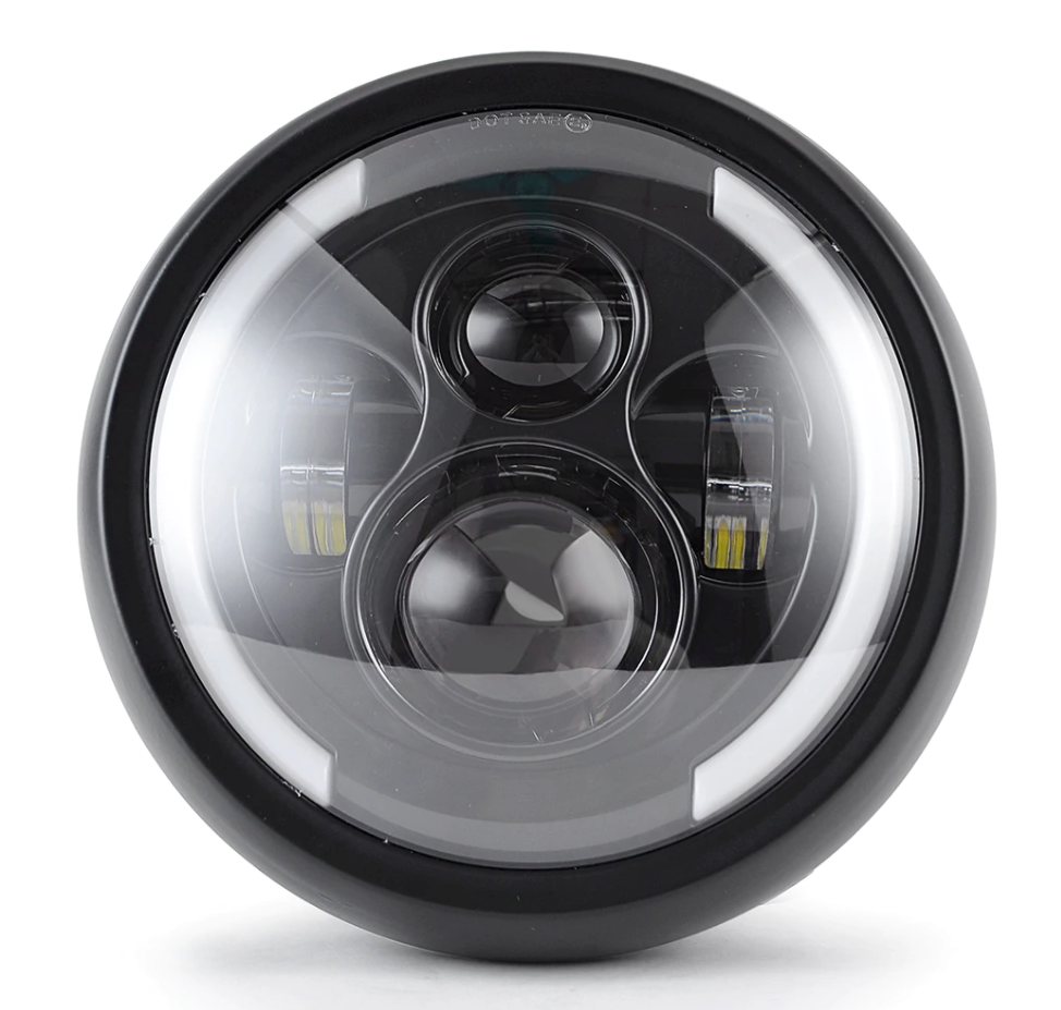 Phare avant moto optique LED avec feu diurne  blackpines.fr  blackpines.fr