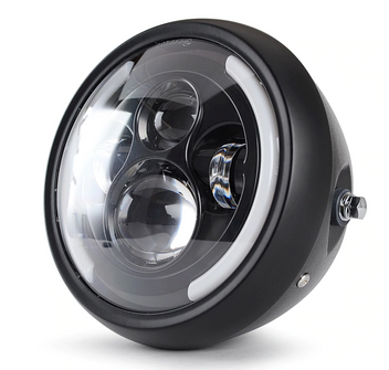 Phare avant moto optique LED avec feu diurne  blackpines.fr  blackpines.fr
