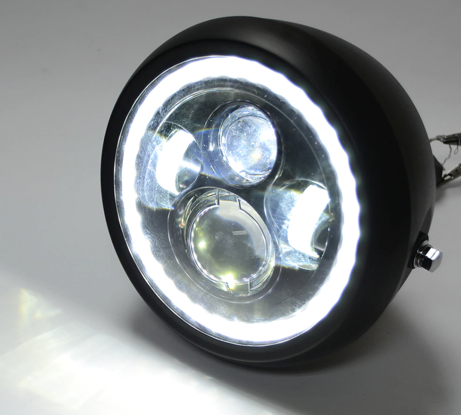 Phare avant moto HALO &agrave; LED  blackpines.fr  blackpines.fr