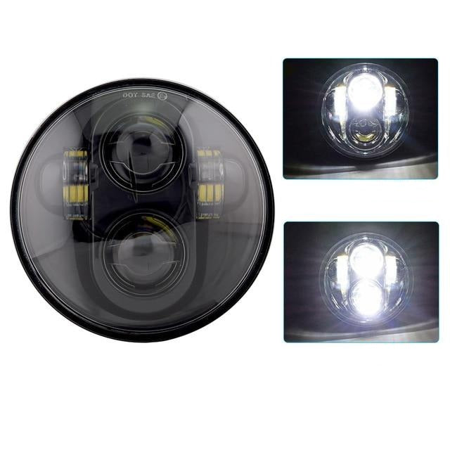 Phare optique Led 5'75 Double Noir ou Chrome-blackpines.fr