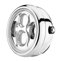 Phare optique LED pour CAFE RACER avec feu diurne Noir ou Chrome-blackpines.fr