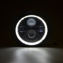 Phare optique LED pour CAFE RACER avec feu diurne Noir ou Chrome-blackpines.fr