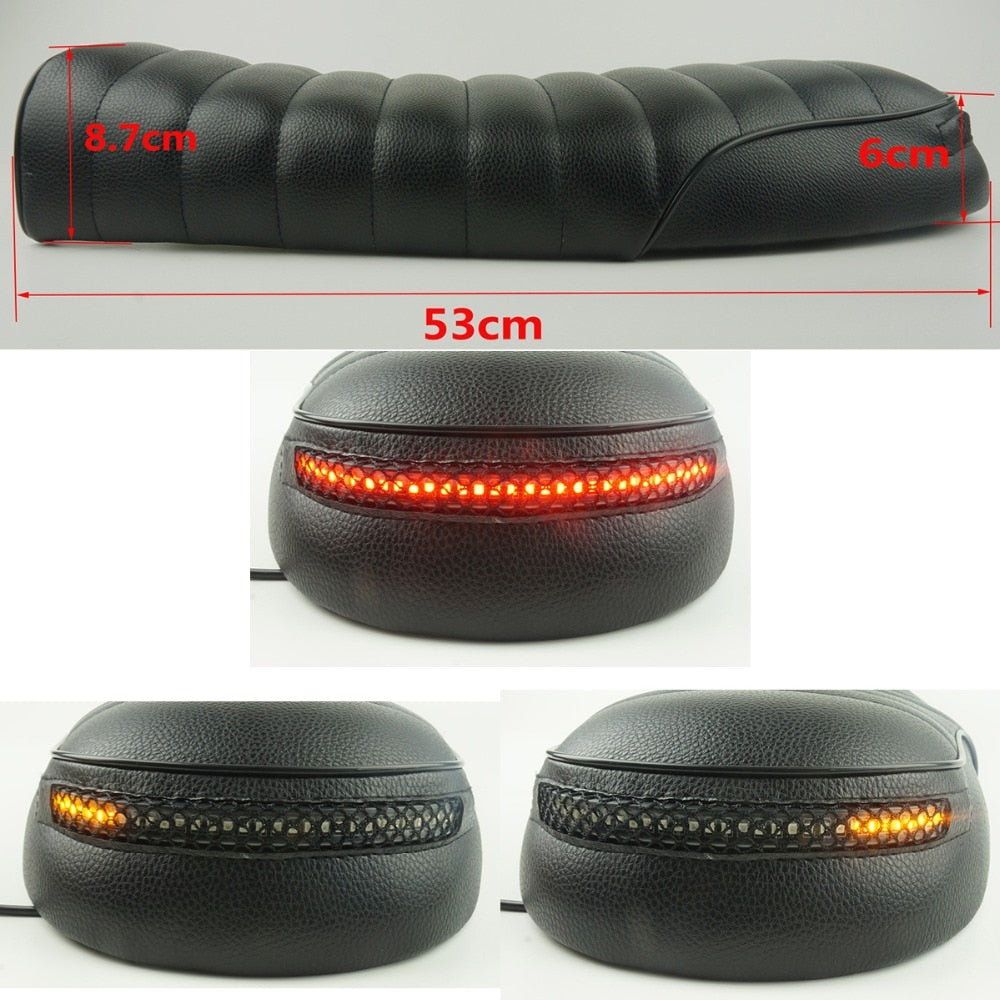 Selle scrambler avec bandeau LED-blackpines.fr
